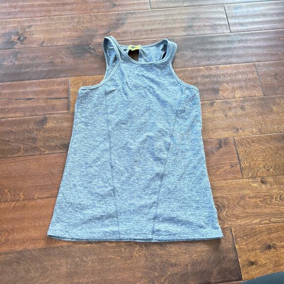 Oiselle Women's Size 6 O'Snap Racer Back Tank Top Gray Athletic Shirt Keyhole - Picture 1 of 8